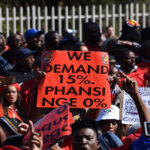 Energy workers picket at Eskom offices in Johannesburg