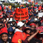 Energy workers picket at Eskom offices in Johannesburg