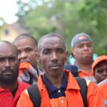 ArcelorMittal workers in Trinidad and Tobago at a protest against the company in 2015.