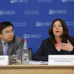IndustriALL's textile and garment industry director, Christina Hajagos-Clausen (right). Photo: OECD/Andrew Wheeler
