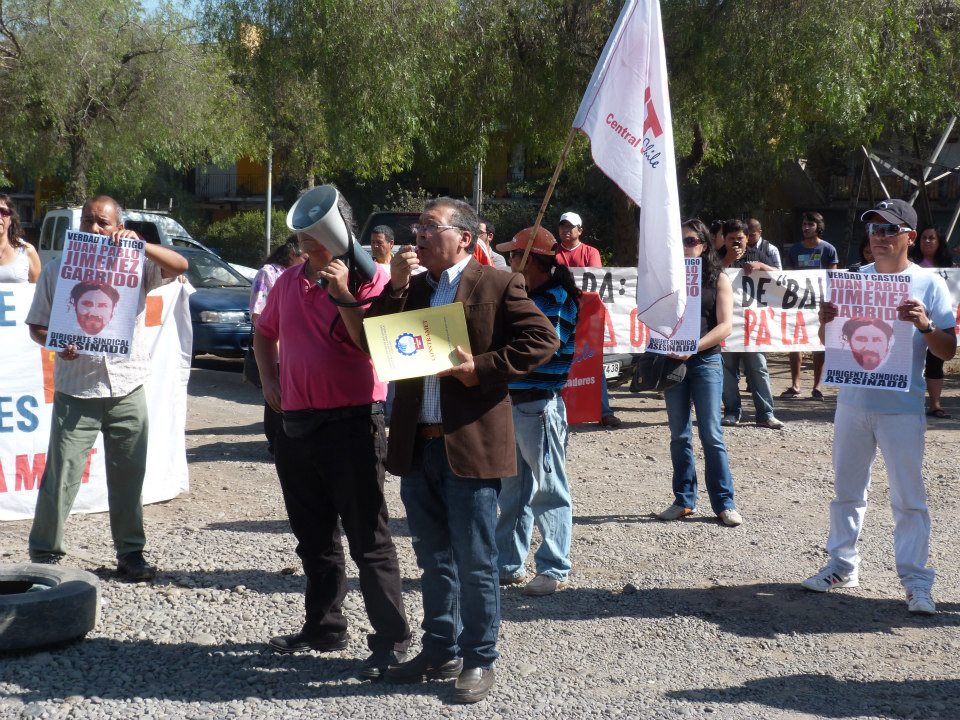 Constramet join protests over the murder of Juan Pablo, a trade unionist in Chile