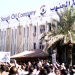 Workers protest at South Oil Company in Basra, Iraq