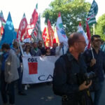 Protest action against layoffs announced by Whirlpool in Italy