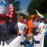 Protest action against layoffs announced by Whirlpool in Italy