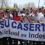 Protest action against layoffs announced by Whirlpool in Italy
